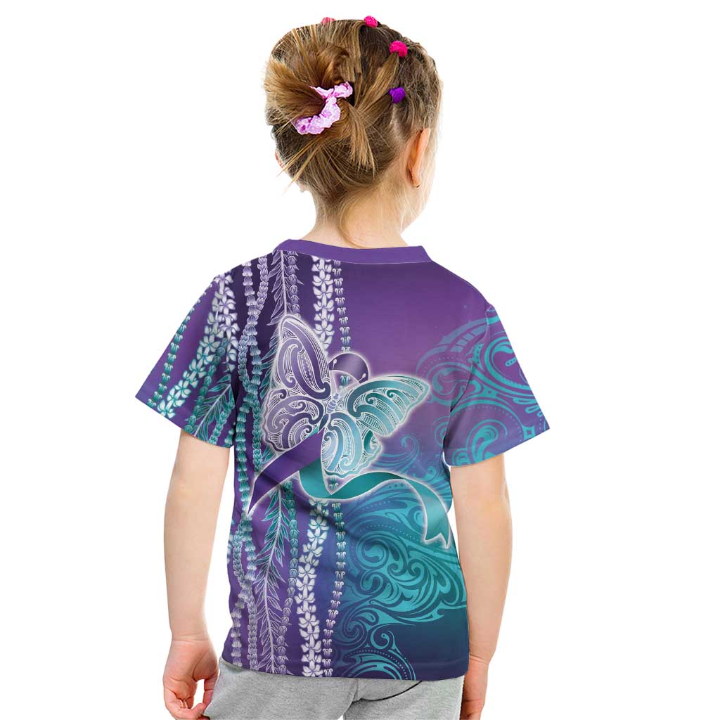 Suicide Prevention Awareness Kid T Shirt Maile Pikake Lokelani Crown Flower Lei Inspired LT9 - Polynesian Pride