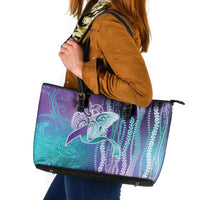 Suicide Prevention Awareness Leather Tote Bag Maile Pikake Lokelani Crown Flower Lei Inspired LT9 Multicolor - Polynesian Pride
