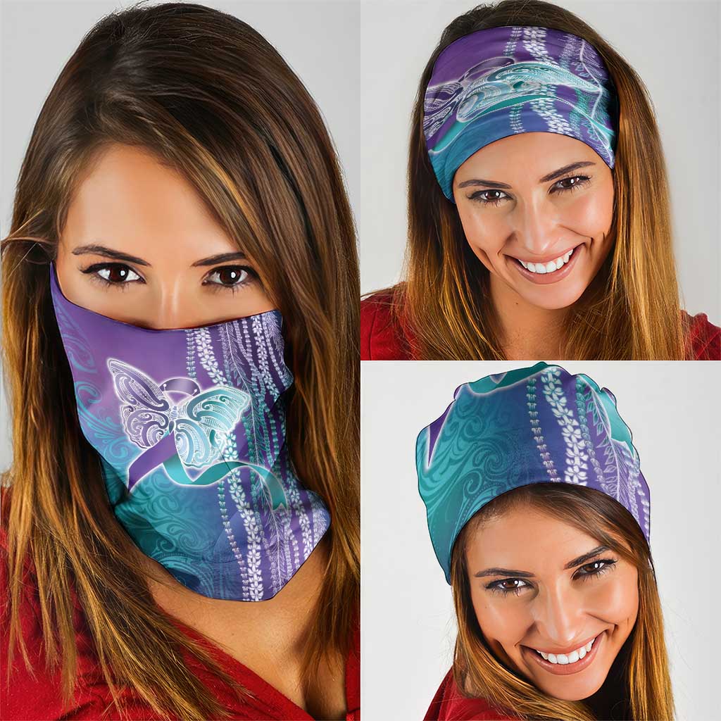 Suicide Prevention Awareness Neck Gaiter Maile Pikake Lokelani Crown Flower Lei Inspired LT9 - Polynesian Pride