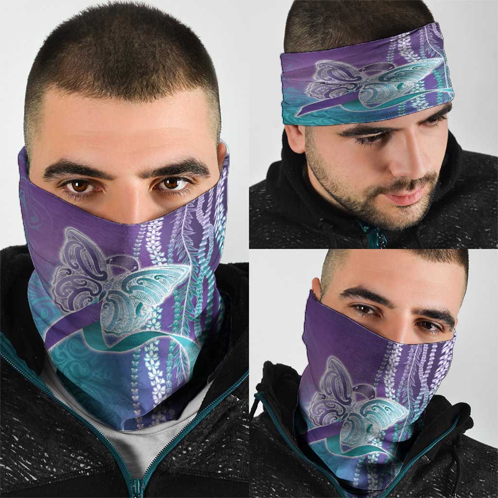 Suicide Prevention Awareness Neck Gaiter Maile Pikake Lokelani Crown Flower Lei Inspired LT9 - Polynesian Pride