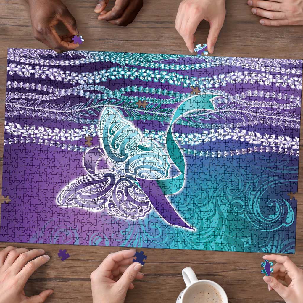 Suicide Prevention Awareness Puzzle Maile Pikake Lokelani Crown Flower Lei Inspired LT9 - Polynesian Pride