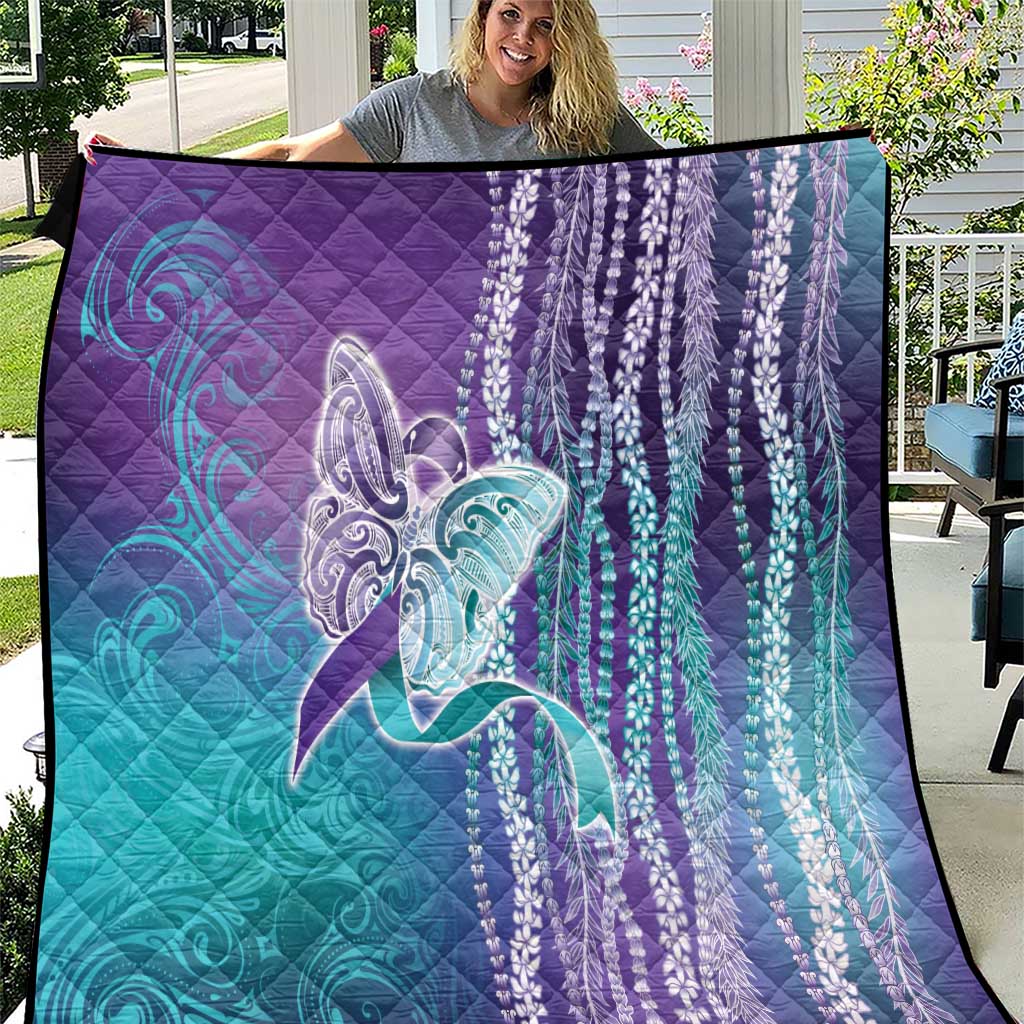 Suicide Prevention Awareness Quilt Maile Pikake Lokelani Crown Flower Lei Inspired LT9 Multicolor - Polynesian Pride