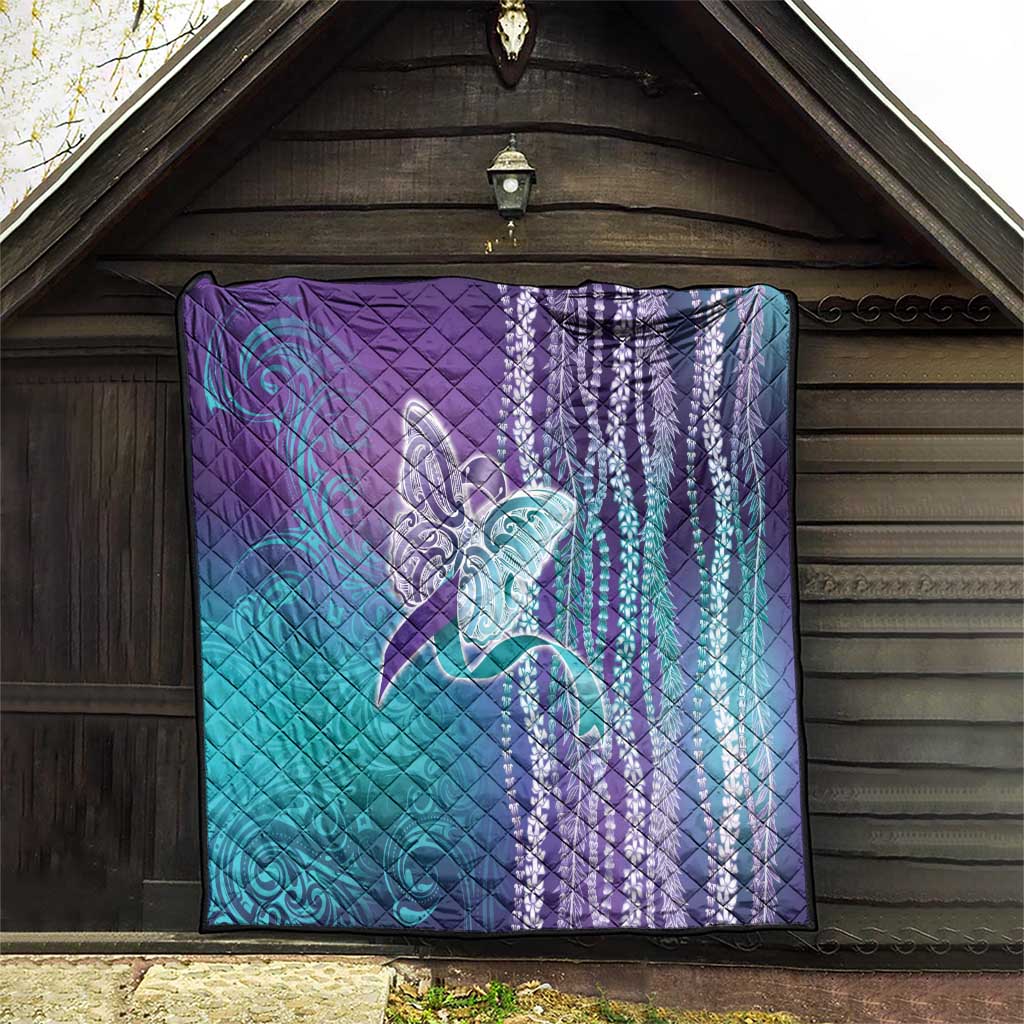 Suicide Prevention Awareness Quilt Maile Pikake Lokelani Crown Flower Lei Inspired LT9 - Polynesian Pride