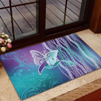 Suicide Prevention Awareness Rubber Doormat Maile Pikake Lokelani Crown Flower Lei Inspired LT9 - Polynesian Pride