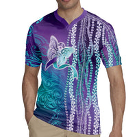 Suicide Prevention Awareness Rugby Jersey Maile Pikake Lokelani Crown Flower Lei Inspired LT9 - Polynesian Pride