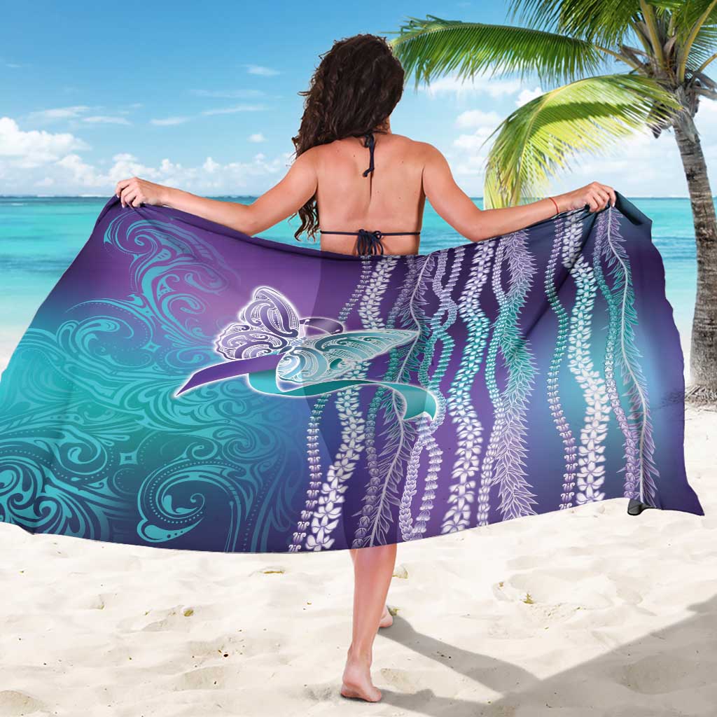 Suicide Prevention Awareness Sarong Maile Pikake Lokelani Crown Flower Lei Inspired