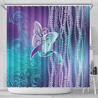 Suicide Prevention Awareness Shower Curtain Maile Pikake Lokelani Crown Flower Lei Inspired LT9 - Polynesian Pride