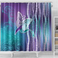 Suicide Prevention Awareness Shower Curtain Maile Pikake Lokelani Crown Flower Lei Inspired LT9 - Polynesian Pride