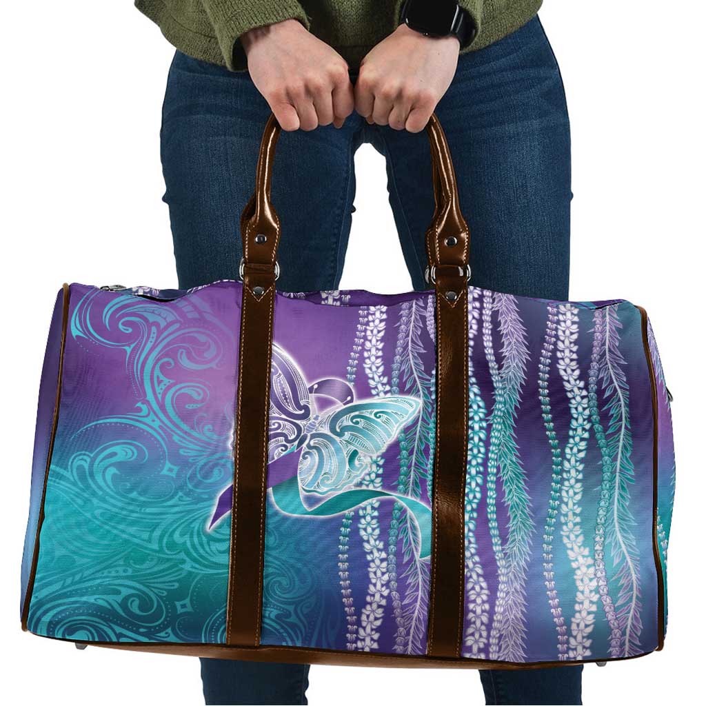 Suicide Prevention Awareness Travel Bag Maile Pikake Lokelani Crown Flower Lei Inspired LT9 Multicolor - Polynesian Pride