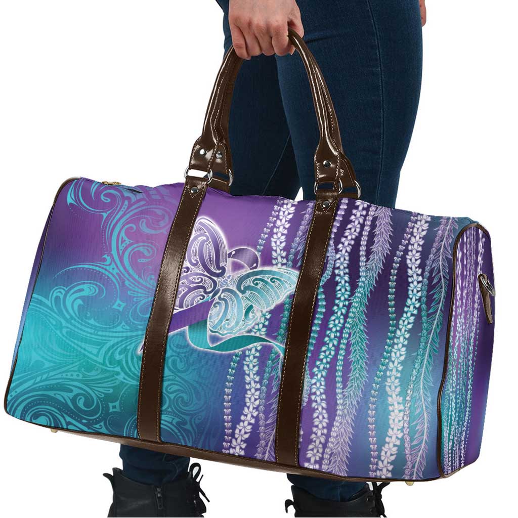 Suicide Prevention Awareness Travel Bag Maile Pikake Lokelani Crown Flower Lei Inspired LT9 - Polynesian Pride