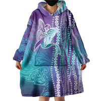 Suicide Prevention Awareness Wearable Blanket Hoodie Maile Pikake Lokelani Crown Flower Lei Inspired