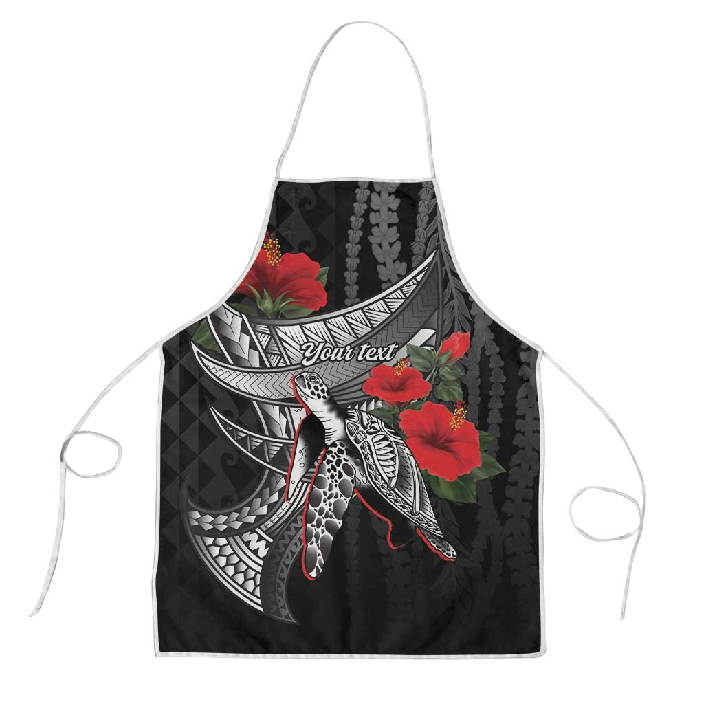 Hawaiian Honu Personalized Apron Black Tribal Hook Pattern LT9 Black - Polynesian Pride
