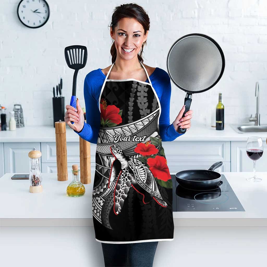 Hawaiian Honu Personalized Apron Black Tribal Hook Pattern LT9 - Polynesian Pride