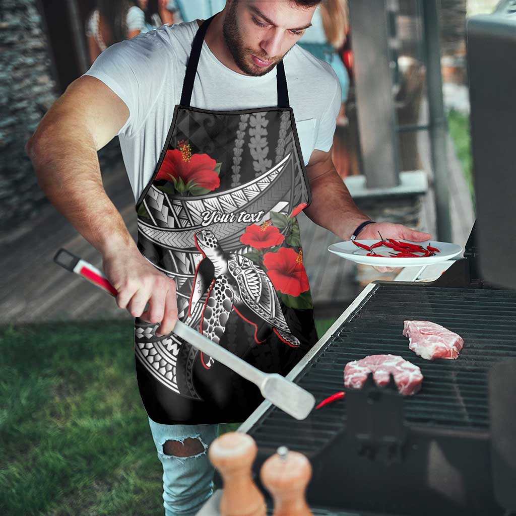 Hawaiian Honu Personalized Apron Black Tribal Hook Pattern LT9 - Polynesian Pride