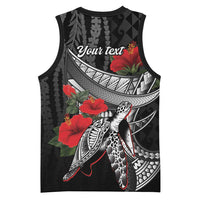 Hawaiian Honu Personalized Basketball Jersey Black Tribal Hook Pattern LT9 - Polynesian Pride