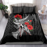Hawaiian Honu Personalized Bedding Set Black Tribal Hook Pattern LT9 - Polynesian Pride