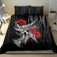Hawaiian Honu Personalized Bedding Set Black Tribal Hook Pattern LT9 - Polynesian Pride