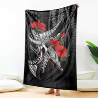 Hawaiian Honu Personalized Blanket Black Tribal Hook Pattern LT9 - Polynesian Pride
