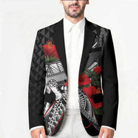 Hawaiian Honu Personalized Blazer Black Tribal Hook Pattern LT9 - Polynesian Pride
