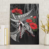 Hawaiian Honu Personalized Canvas Wall Art Black Tribal Hook Pattern LT9 Without Frame Black - Polynesian Pride