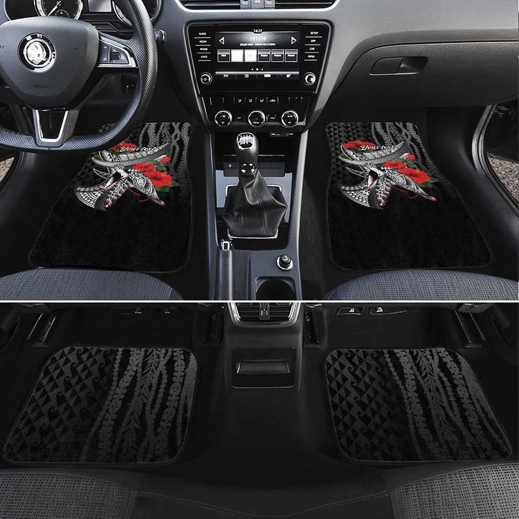 Hawaiian Honu Personalized Car Mats Black Tribal Hook Pattern