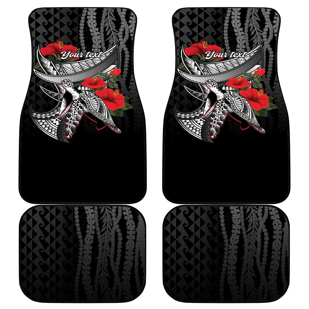 Hawaiian Honu Personalized Car Mats Black Tribal Hook Pattern