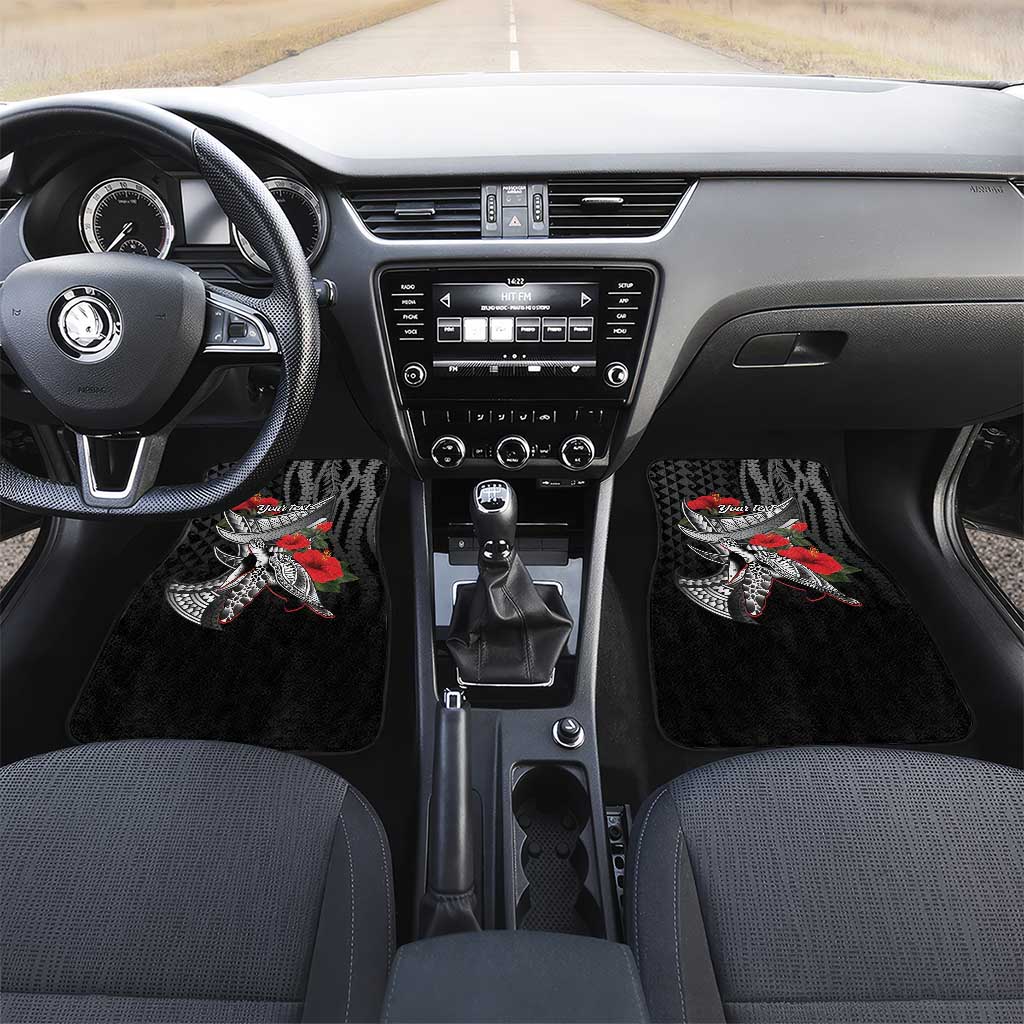 Hawaiian Honu Personalized Car Mats Black Tribal Hook Pattern