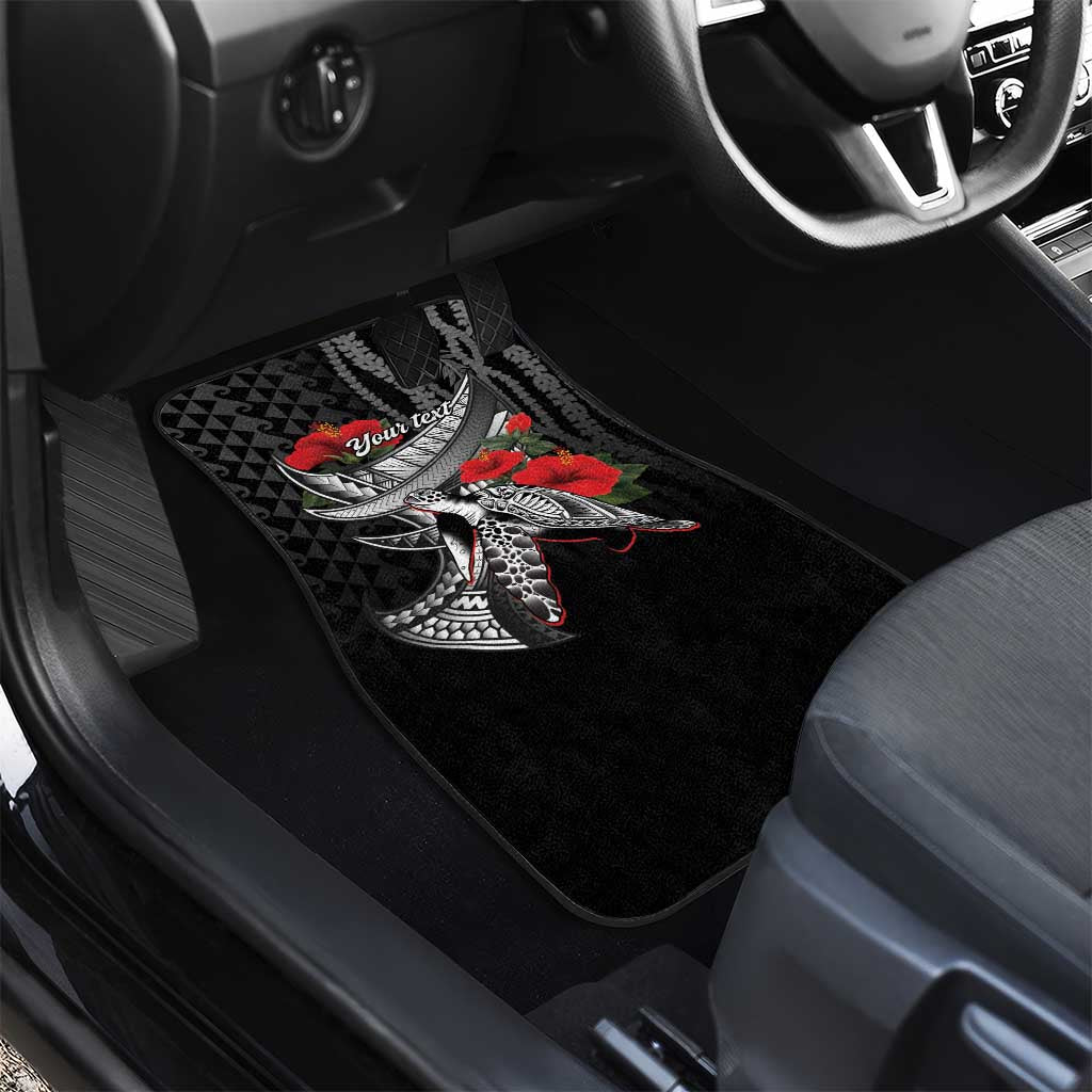 Hawaiian Honu Personalized Car Mats Black Tribal Hook Pattern