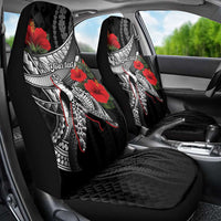 Hawaiian Honu Personalized Car Seat Cover Black Tribal Hook Pattern LT9 - Polynesian Pride