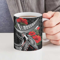 Hawaiian Honu Personalized Ceramic Mug Black Tribal Hook Pattern LT9 - Polynesian Pride