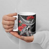 Hawaiian Honu Personalized Ceramic Mug Black Tribal Hook Pattern LT9 - Polynesian Pride