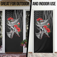 Hawaiian Honu Personalized Door Cover Black Tribal Hook Pattern LT9 - Polynesian Pride