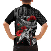 Hawaiian Honu Personalized Hawaiian Shirt Black Tribal Hook Pattern LT9 - Polynesian Pride