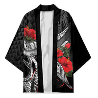 Hawaiian Honu Personalized Kimono Black Tribal Hook Pattern LT9 Unisex Black - Polynesian Pride