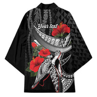 Hawaiian Honu Personalized Kimono Black Tribal Hook Pattern LT9 - Polynesian Pride