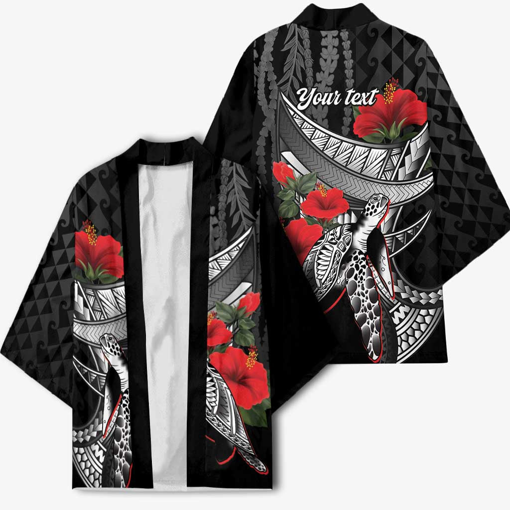 Hawaiian Honu Personalized Kimono Black Tribal Hook Pattern LT9 - Polynesian Pride
