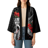 Hawaiian Honu Personalized Kimono Black Tribal Hook Pattern LT9 - Polynesian Pride