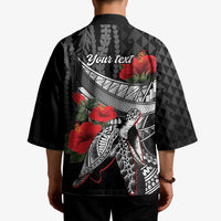 Hawaiian Honu Personalized Kimono Black Tribal Hook Pattern LT9 - Polynesian Pride