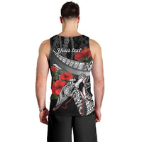 Hawaiian Honu Personalized Men Tank Top Black Tribal Hook Pattern LT9 - Polynesian Pride