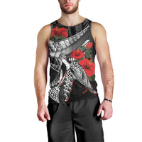 Hawaiian Honu Personalized Men Tank Top Black Tribal Hook Pattern LT9 - Polynesian Pride
