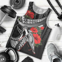 Hawaiian Honu Personalized Men Tank Top Black Tribal Hook Pattern LT9 - Polynesian Pride