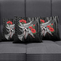 Hawaiian Honu Personalized Pillow Cover Black Tribal Hook Pattern