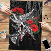 Hawaiian Honu Personalized Puzzle Black Tribal Hook Pattern LT9 Black - Polynesian Pride