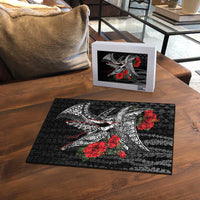 Hawaiian Honu Personalized Puzzle Black Tribal Hook Pattern LT9 - Polynesian Pride