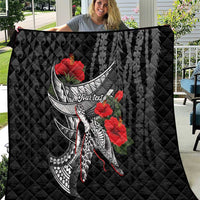 Hawaiian Honu Personalized Quilt Black Tribal Hook Pattern LT9 Black - Polynesian Pride