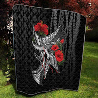 Hawaiian Honu Personalized Quilt Black Tribal Hook Pattern LT9 - Polynesian Pride