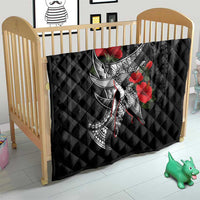 Hawaiian Honu Personalized Quilt Black Tribal Hook Pattern LT9 - Polynesian Pride