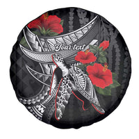 Hawaiian Honu Personalized Spare Tire Cover Black Tribal Hook Pattern LT9 - Polynesian Pride