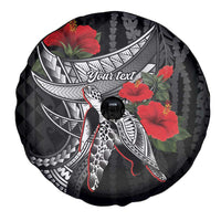 Hawaiian Honu Personalized Spare Tire Cover Black Tribal Hook Pattern LT9 - Polynesian Pride