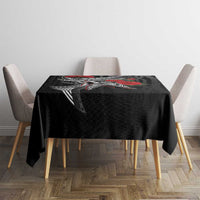Hawaiian Honu Personalized Tablecloth Black Tribal Hook Pattern LT9 - Polynesian Pride